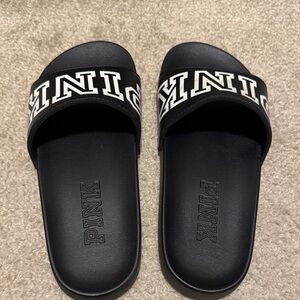 PINK Victoria's Secret Black Slide Sandals